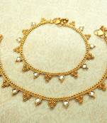 White kundan kundan anklets