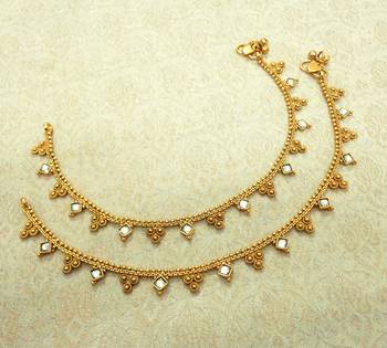 White kundan kundan anklets 2