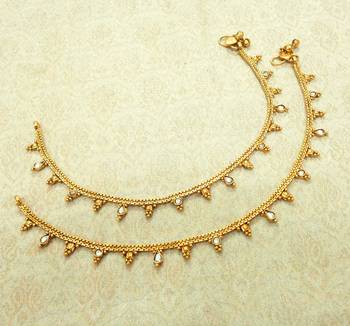 White kundan kundan anklets 2