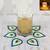 Diwali Pattern Rangoli with OM Ganesha Design Shadow Glass Diya