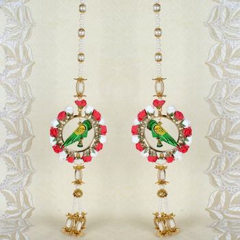 Parrot Design Of Pearl String Long Diwali Door Hanging