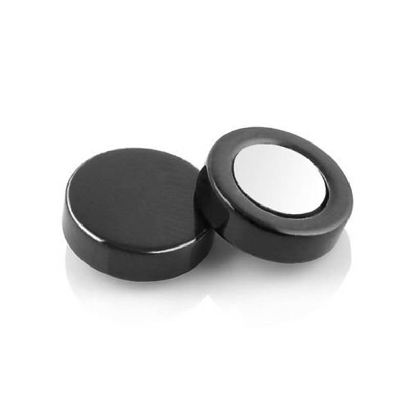 Black Silver Black Surgical Stainless Steel Pair Stud Earring for Men