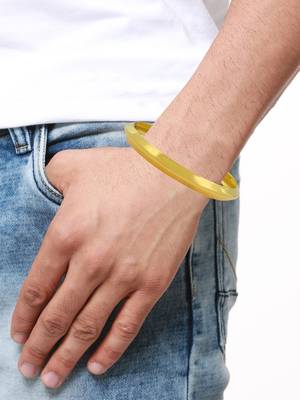 Punjabi Sikh Sardarji 22K Gold Plated Brass Kada Bangle for Men 3