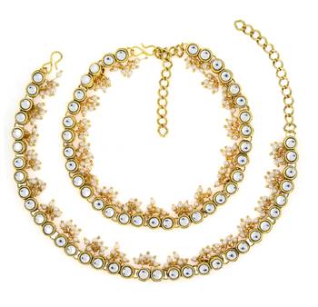 Gold yellow gold plated anklets 1