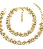 Gold yellow gold plated anklets