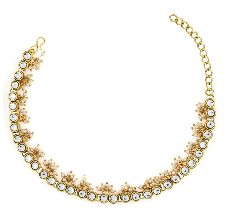 Gold yellow gold plated anklets