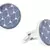 Network Navy Blue White Round Rhodium Plated Brass Cufflink Pair for Men