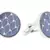 Network Navy Blue White Round Rhodium Plated Brass Cufflink Pair for Men