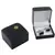 Round Black Enamel Rhodium Plated Brass Cufflink Pair for Men