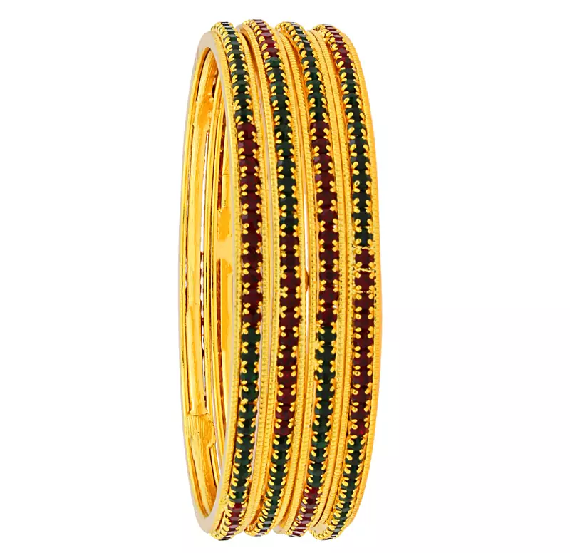 Red gold plated bangles and bracelets