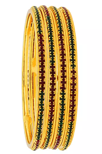 Red gold plated bangles and bracelets