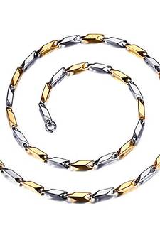 Italian Stainless Steel Slim And Light Two Tone Chain Men