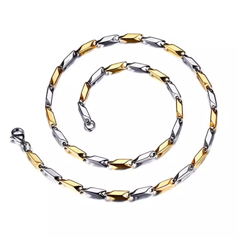 Italian Stainless Steel Slim And Light Two Tone Chain Men