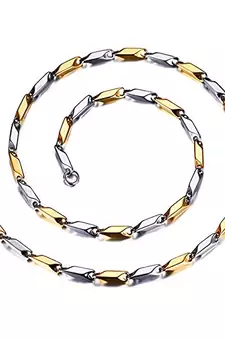 Italian Stainless Steel Slim And Light Two Tone Chain Men