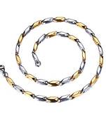 Italian Stainless Steel Slim And Light Two Tone Chain Men