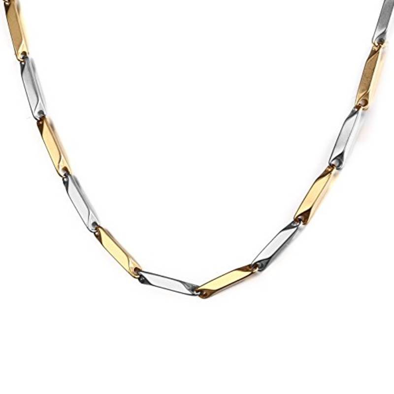 Italian Stainless Steel Slim And Light Two Tone Chain Men