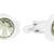 Glossy Rhodium Plated Triangle Grey Cufflink Pair For Men