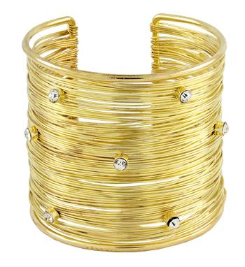 Party Statement Mesh Imported 18K Gold CZ Free Size Cuff Kada Bangle Bracelet Girls Women 1