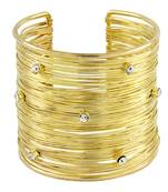 Party Statement Mesh Imported 18K Gold CZ Free Size Cuff Kada Bangle Bracelet Girls Women