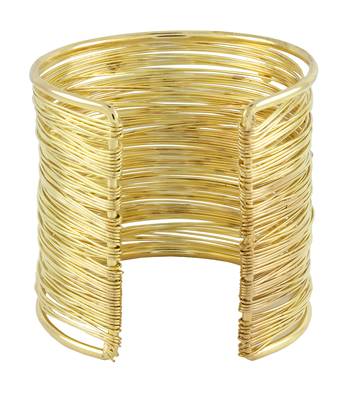 Party Statement Mesh Imported 18K Gold CZ Free Size Cuff Kada Bangle Bracelet Girls Women 2