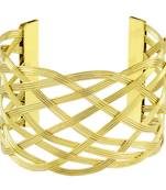 Wire Mesh Party Statement Imported 18K Gold Free Size Cuff Kada Bangle Bracelet For Girls Women