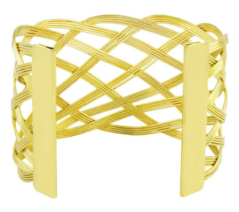 Wire Mesh Party Statement Imported 18K Gold Free Size Cuff Kada Bangle Bracelet For Girls Women