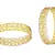 Filigree Flower Gold Plated Matte Rhodium Bangle Pair for Women