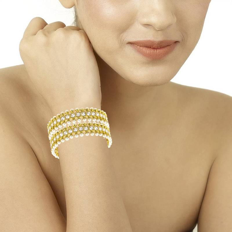 Gold Pearl bangles-and-bracelets