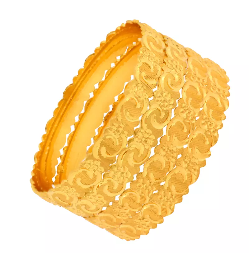 Gold plated bangles and bracelets