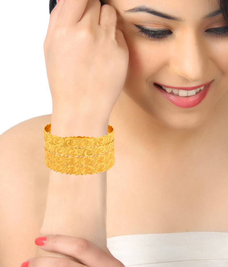 Gold plated bangles and bracelets