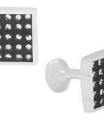 Black American Diamond Cufflink For Men