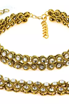 antique traditional gold ethnic kundan look  payal anklet pair