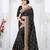Black embroidered art silk saree with blouse
