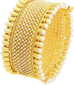 Gold Plated Pearl Bangles/Kada for Women Wedding - Pack of 1