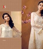 White embroidered georgette salwar