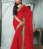 Chiffon embroidery saree plus embroidery border.
