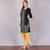 Aurelia Womens Black Straight Cotton Stitched Kurti