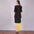 Aurelia Womens Black Straight Cotton Stitched Kurti