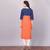 Aurelia Womens Orange Straight Rayon Stitched Kurti