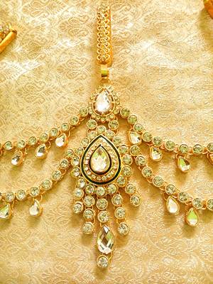 Designer kundan triple juda waist belt kamarband ethnic wedding jewellery 2