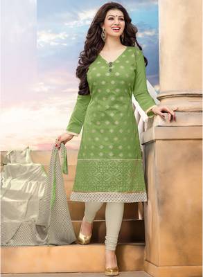 Light green printed chanderi salwar with dupatta 1