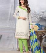 Off white printed chanderi salwar with dupatta