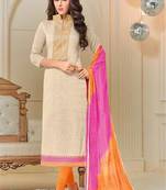 Chiku embroidered khadi salwar with dupatta