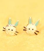 92.5 Sterling Silver Bunny Rabbit Baby Earrings