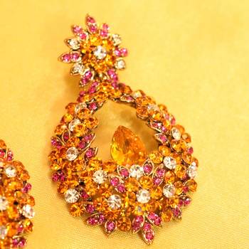 Multicolour Cocktail Zircon Studded Fashion Earrings 2