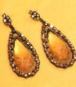 Zircon Studded Imitation Brown Fashion Earrings