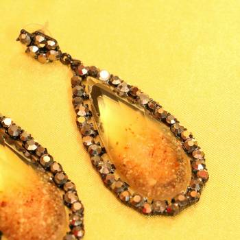Zircon Studded Imitation Brown Fashion Earrings 2