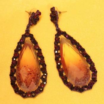 Purple Zircon Studded Imitation Fashion Earrings 1