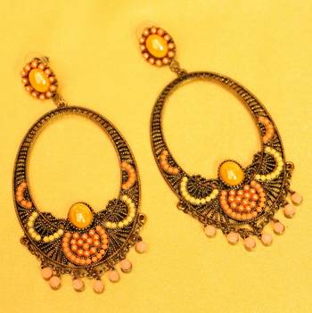 Antique Multicolour Long Fashion Earrings 1