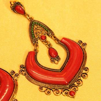 Multicolour Green & Red Antique Plating Fashion Earrings 2